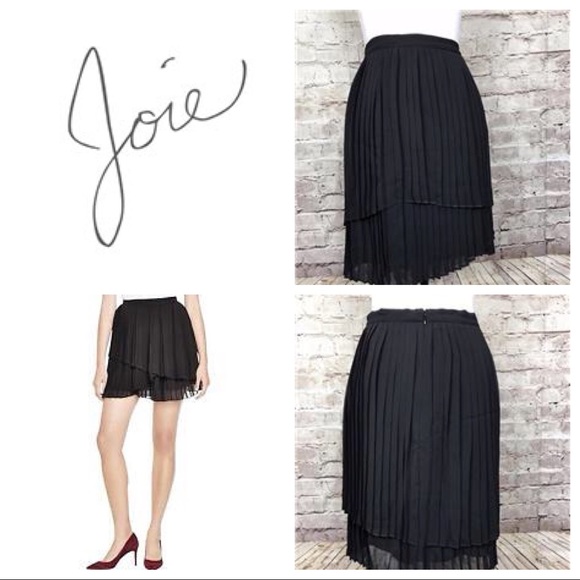 JOIE Avenia Caviar Chiffon Pleated Mini Skirt - Picture 1 of 8